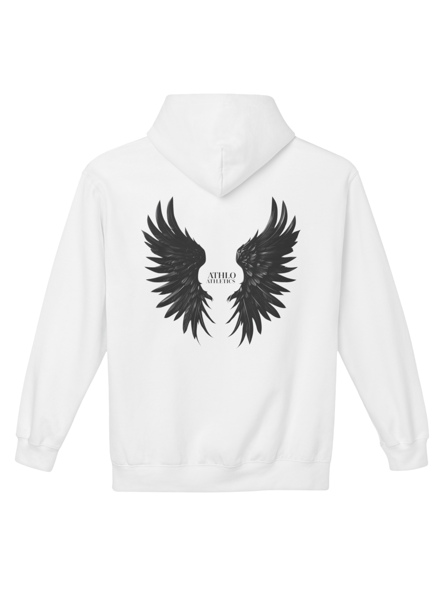 Athlo Athletics Rise Above hoodie front view in military green with minimalist Athlo Athletics chest logo.