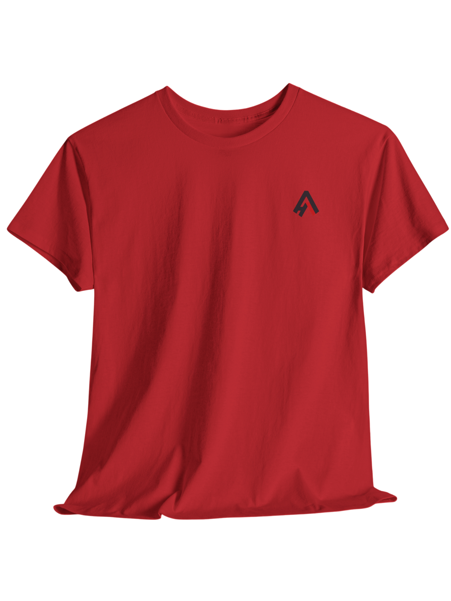 Athlo Athletics red Relentless Grizzly T-shirt front view with clean Athlo logo, modern gym lifestyle top.