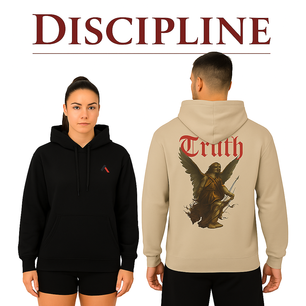 Two models wear beige Athlo Athletics T-shirts in a gym. One faces forward while the other shows a bold, colorful rabbit graphic on the back. “ATHLO ATHLETICS” is visible on the sleeve. White “T-SHIRTS” text appears at the bottom over a dark background.