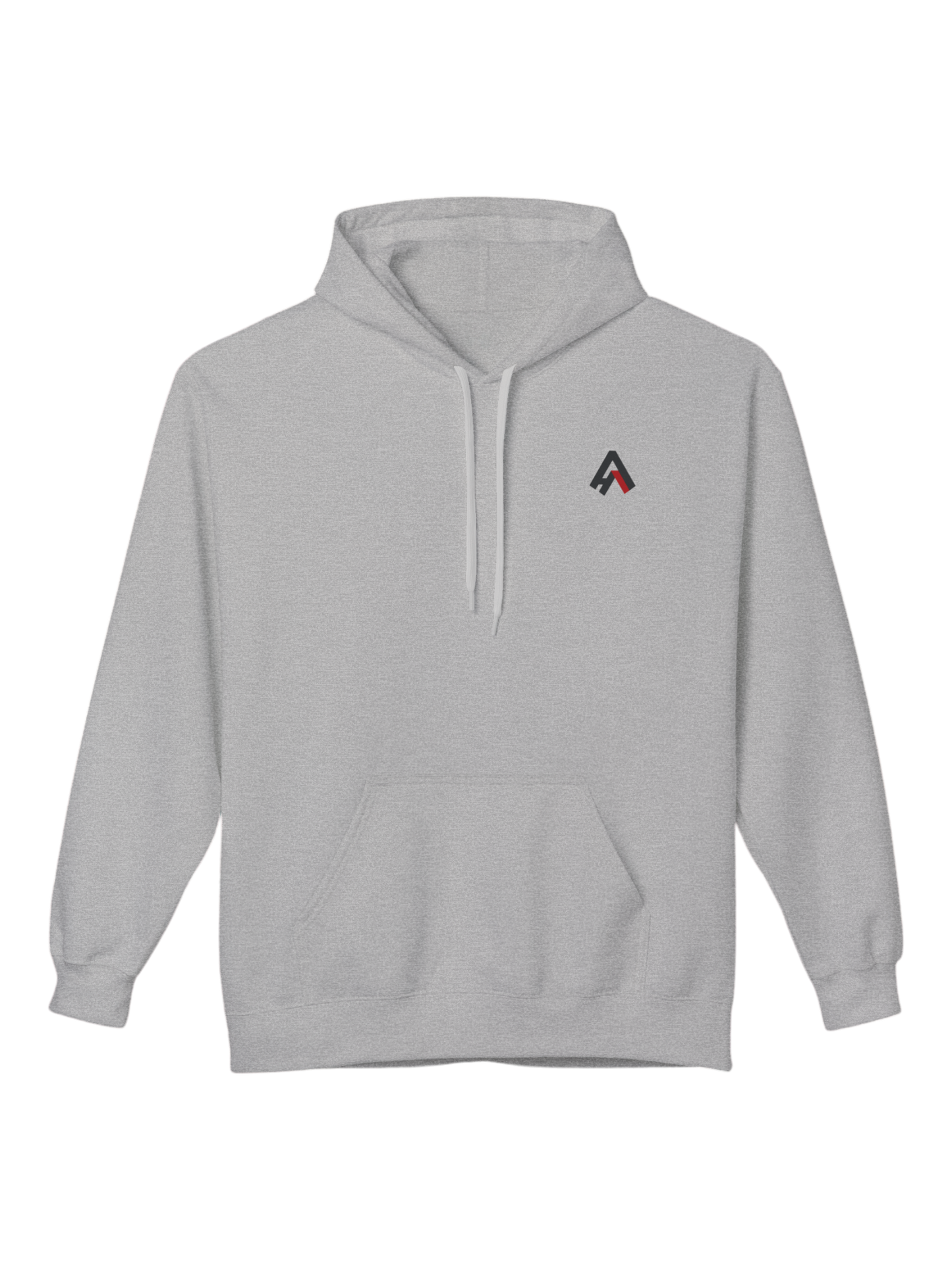Front of Athlo Athletics Savage Bunny grey hoodie featuring embroidered-style Athlo chest logo, premium heavyweight gym hoodie.